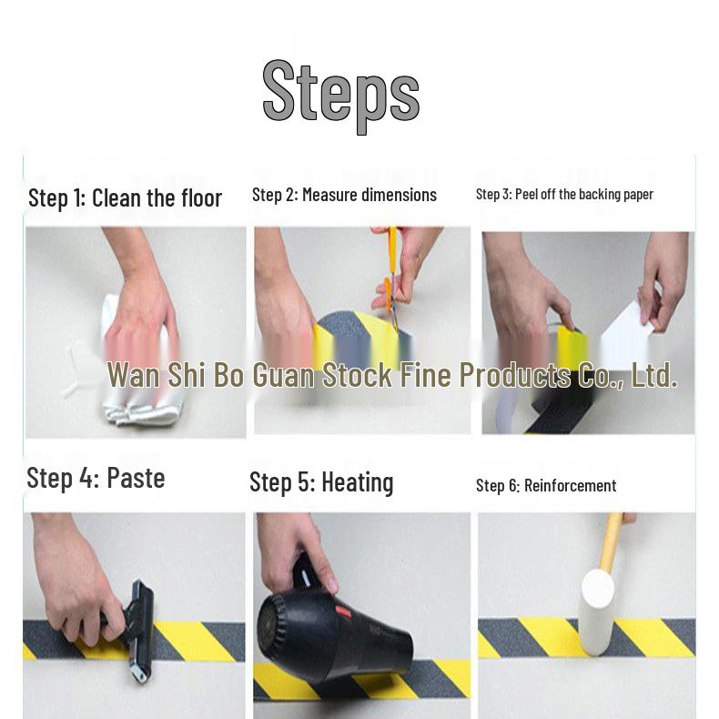 Indoor/Outdoor High-Viscosity Non-Slip Abrasive Stair Stickers - Self-Adhesive PVC Tape
