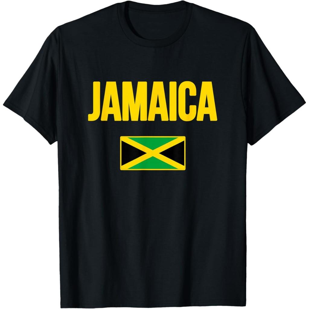 Jamaican Flag Heart Vintage Jamaica T Shirts Men Women Pure Cotton Humor Streetwear Tee Shirt Short Sleeve Unisex Loose Clothing
