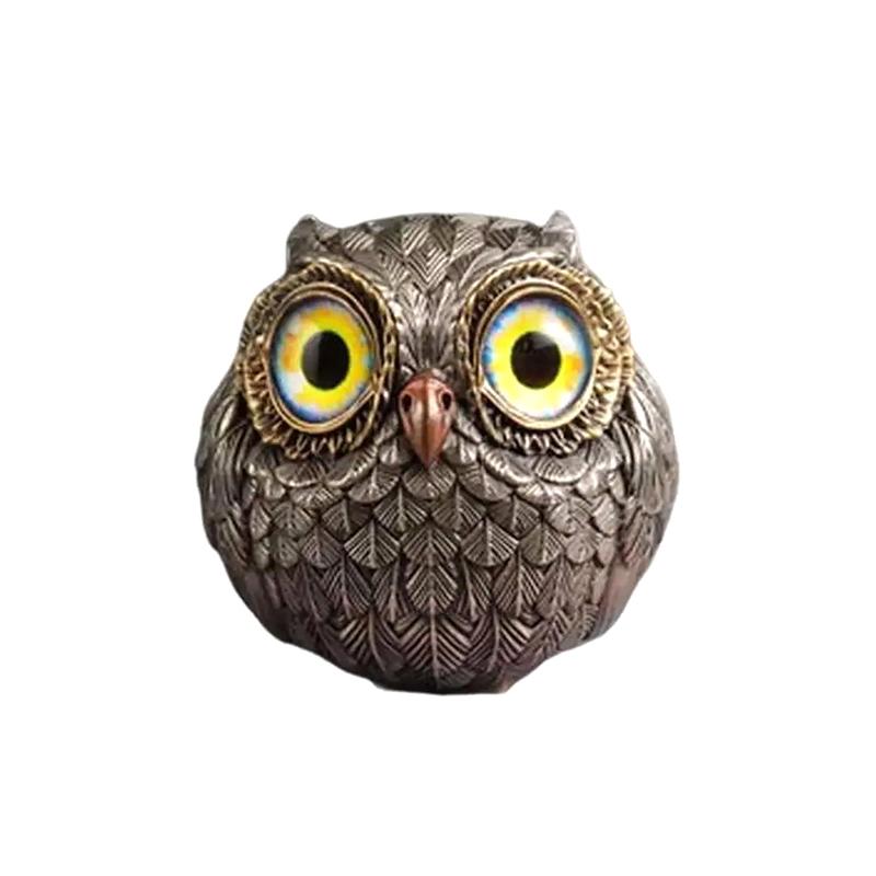 

Реалистичные фигурки животных в виде совы с большими глазами, мультяшные милые украшения в виде совы, мини-статуэтка совы с замысловатыми перьями, домашний декор зелёный