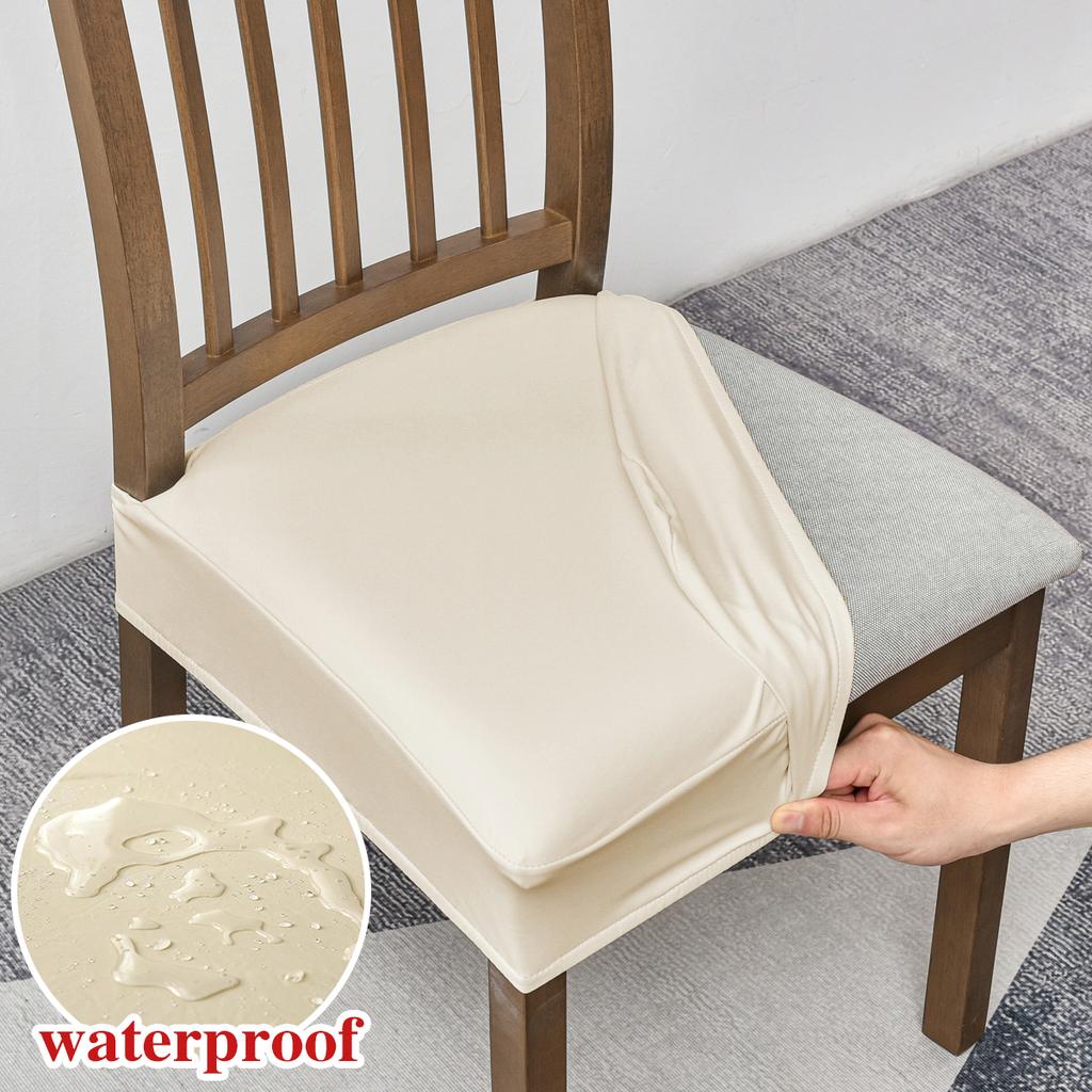 Waterproof seat covers for dining chairs Pu leather chair seat covers without back covers removable washable chair protector