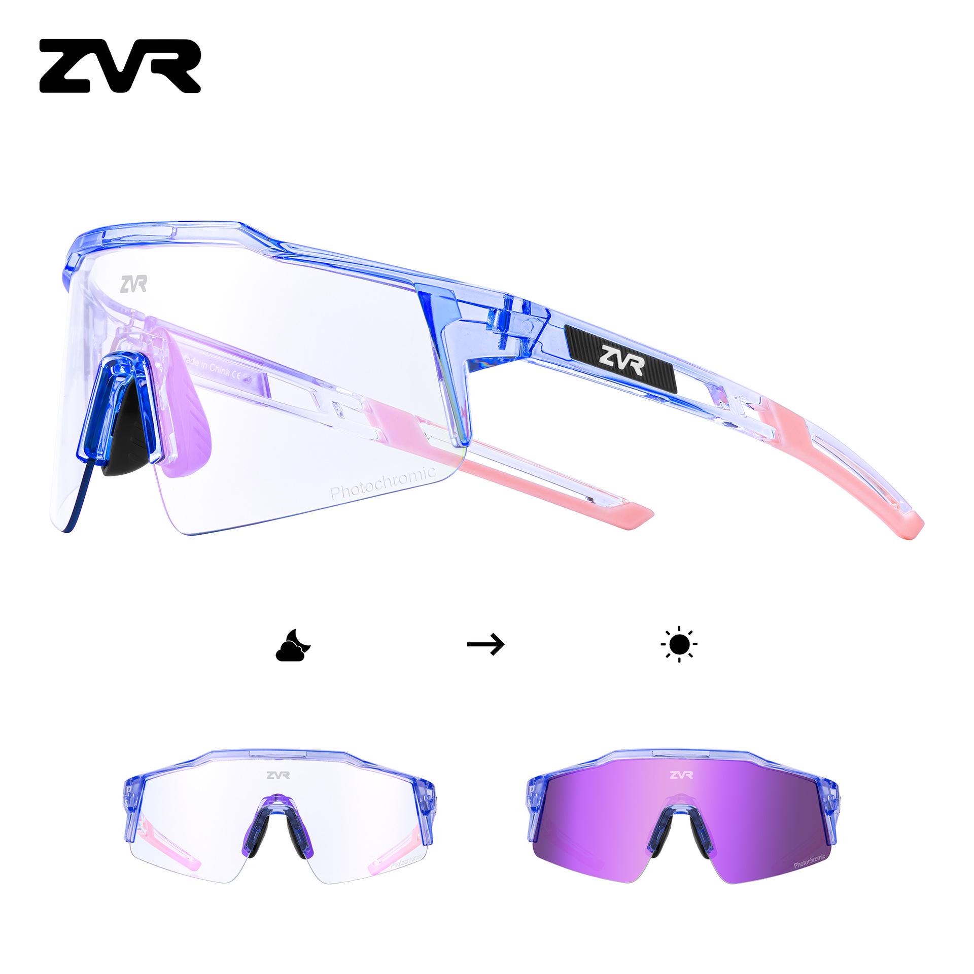 

ZVR Photochromic Cycling & Sports Sunglasses for Men and Women - Detachable Design