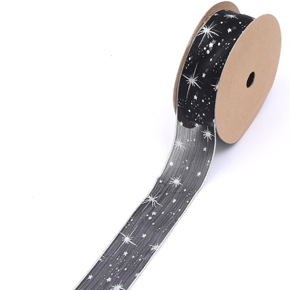 New Star Printed Starry Sky Ribbon 25mm Width DIY Gift Bouquet Wrap Ribbon Organza Festive Event Ribbon Cake Decoration