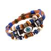 European & American Beaded Eye Cowhide Bracelet - Adjustable Genuine Leather Jewelry for Men & Women.