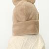 Children Hat with Bear Ear Decoration Solid Color Thickened Plush Warm Hat Scarf Set