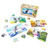 Drewniane Puzzle 4W1 Zwierzęta Układanka Zestaw Krówka Piesek Panda Pingwin Puz-10369