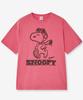 VTWO Pilot Jogging Snoopy Pigment T-Shirt (Red)