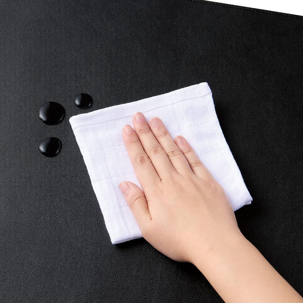 ELECOM Desk Mat Mouse 800mm X 400mm X Expandable for Larger Desk Interior Black Pad, (W) (D) 1.8mm (H), Leather, Use, Organization, Style, MP-DM03BK