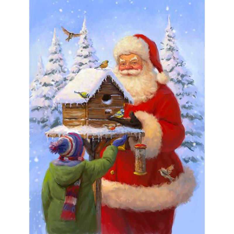 DIY Santa Claus 5D Diamond Painting Full Round Drill Snowman Mosaic Diamond Embroidery Cross Stitch Home Decor Christmas Gift