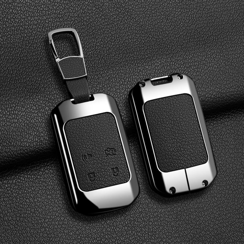 Metal+Leather Car Key Case For Mazda Ez6 Ez-6 Ez-60 Ez60 Remote Cover Bag Shell Keychain Housing Ring Holder Fob Accessories