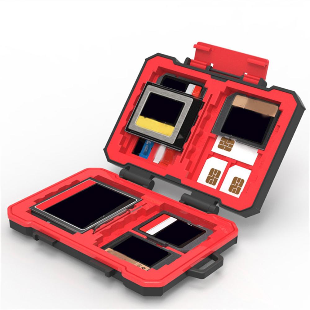 

SD/TF/XQD/CF/SIM Card Storage Case Portable ABS+Rubber Waterproof Memory Card Storage Box Type A