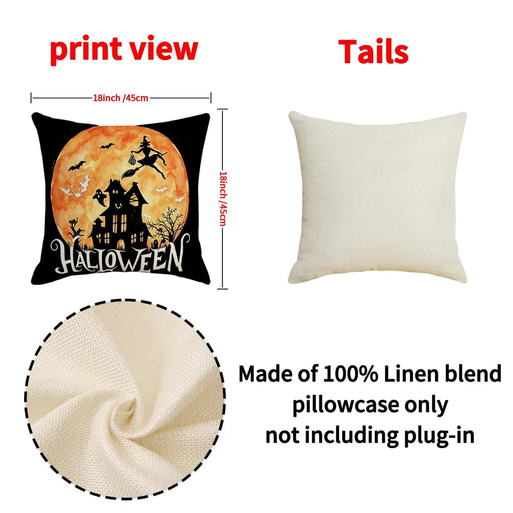1pcs Halloween Printed Throw Pillowcase Cojines Scary Atmosphere Cushion Cover Living Room Decorative Sofa Pillow Covers 11x11cm