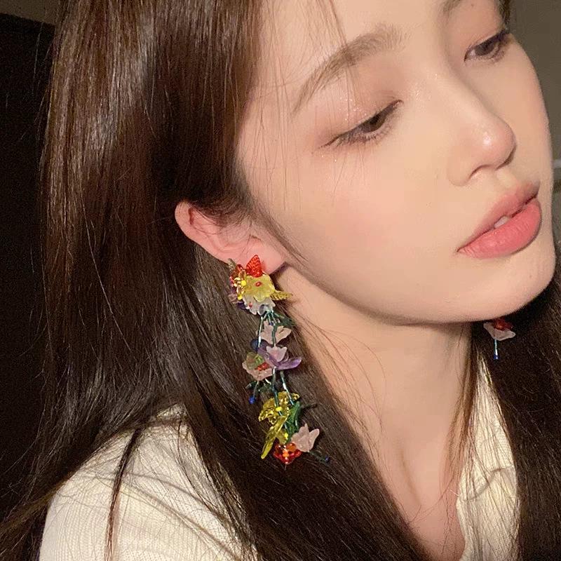 Handmade 2025 Refreshing Blue Beaded Stud Earrings - Unique High-End Vacation Style Design