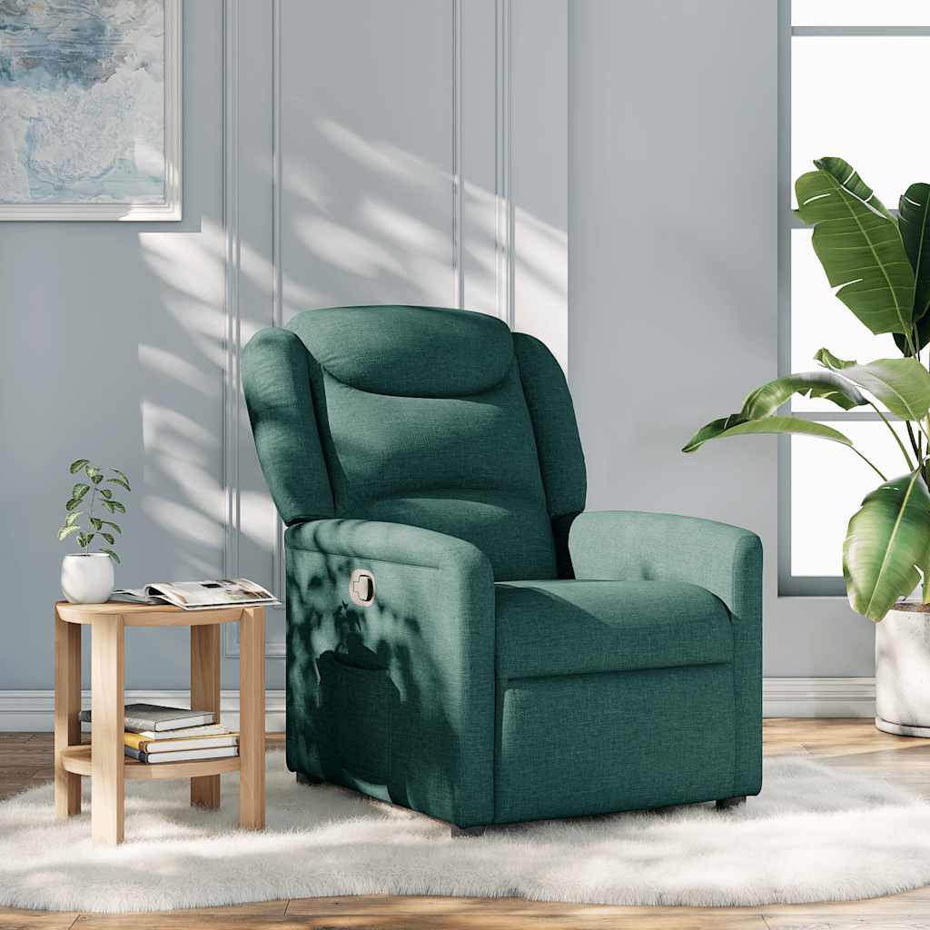 Recliner Chair Dark Green Fabric