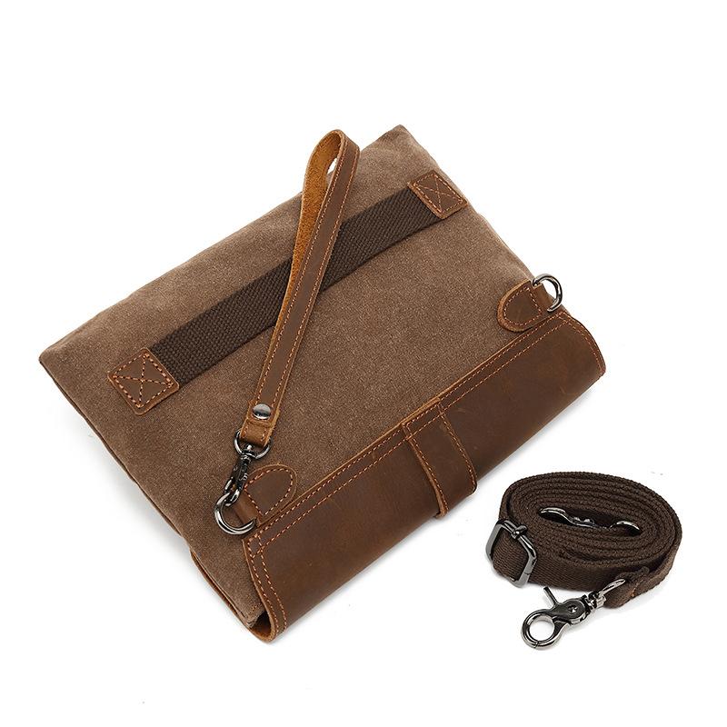 New Retro Handbag, Men's Trendy Handbag, Men's Envelope Bag, Waterproof Canvas Single Shoulder Crossbody Small Bag