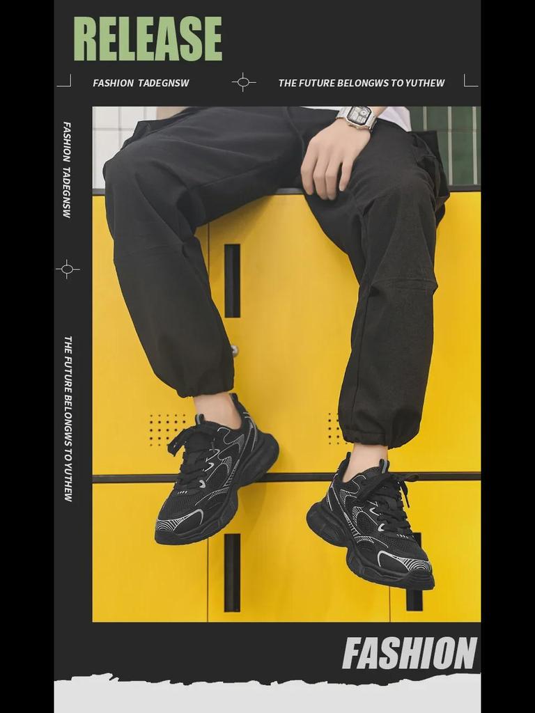 2024 Autumn Men's Breathable Mesh Dad Shoes: Stylish, Durable, and Versatile Running Sneakers.