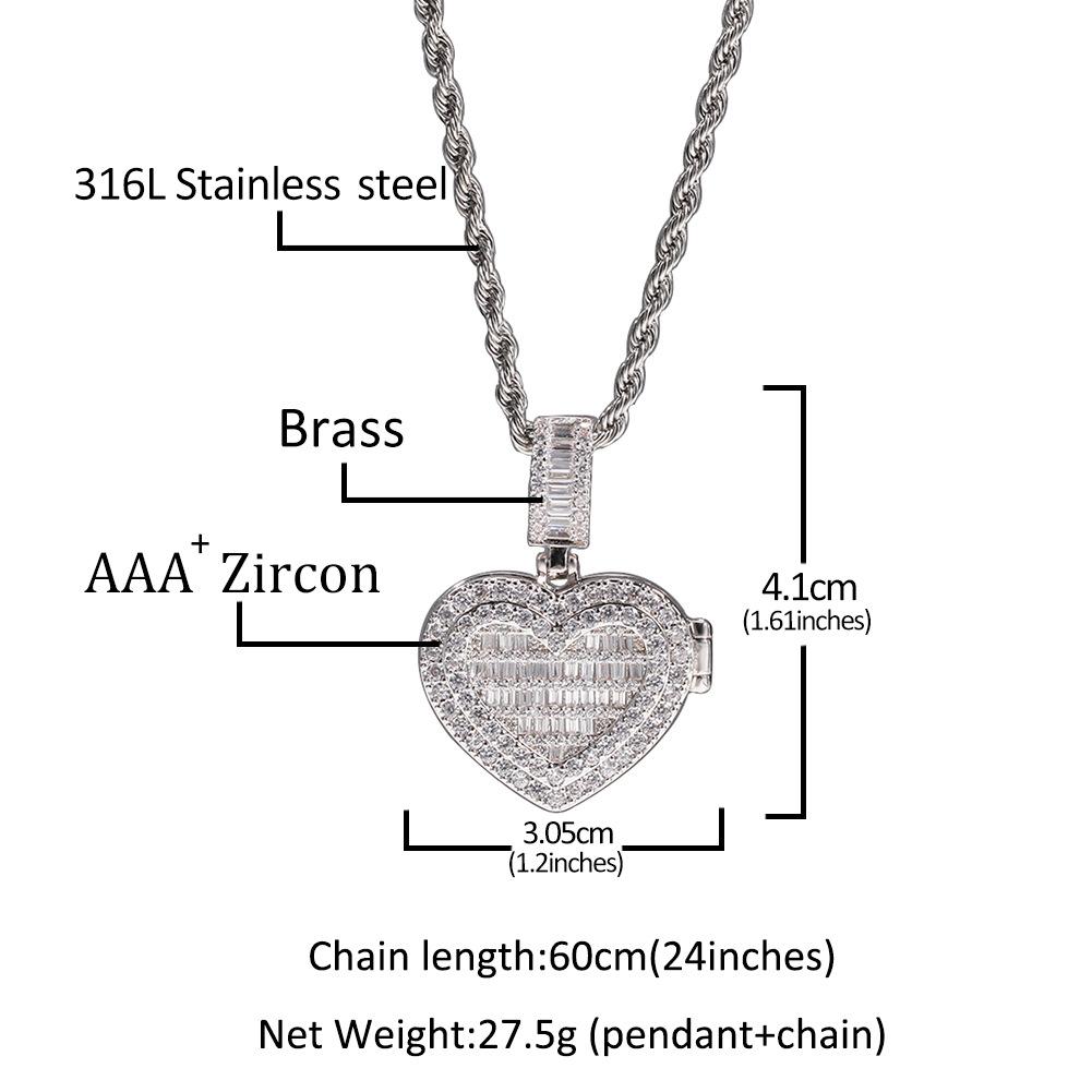 Hip Hop Fashion Trend Flip Love Photo Pendant Supply Photo Couple Pendant