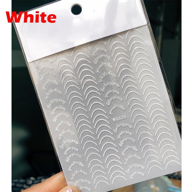 1 Pcs French Striping Tape Nail Design Stripe Lines 3D Sticker for Nails Gel Polish Sticker Decals for Manicuring