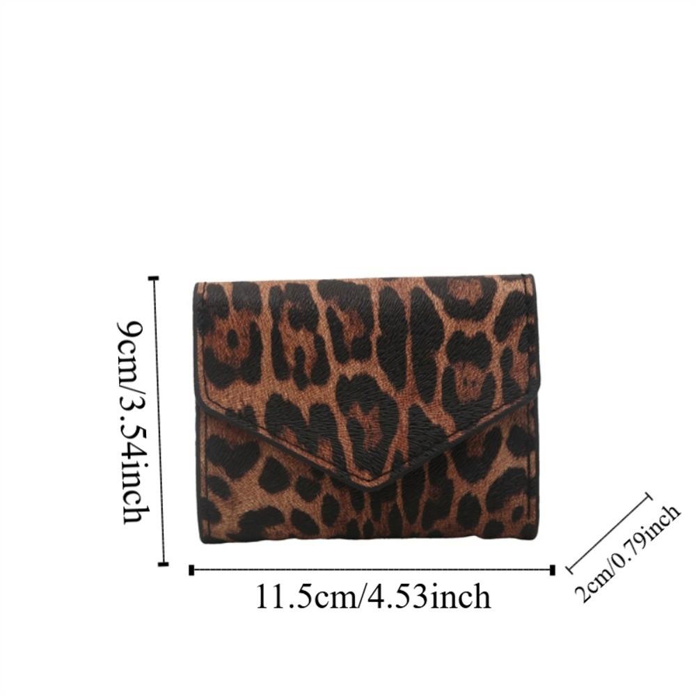 Elegant Leopard Short Wallet Korean Style Coin Purse Mini Envelope Clutch Bag  Gift
