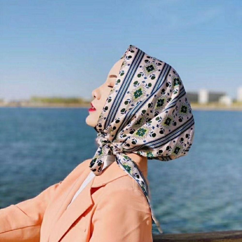 Simulation Silk Baotou Hat Soft Headscarf Summer Islamic Hat  Women