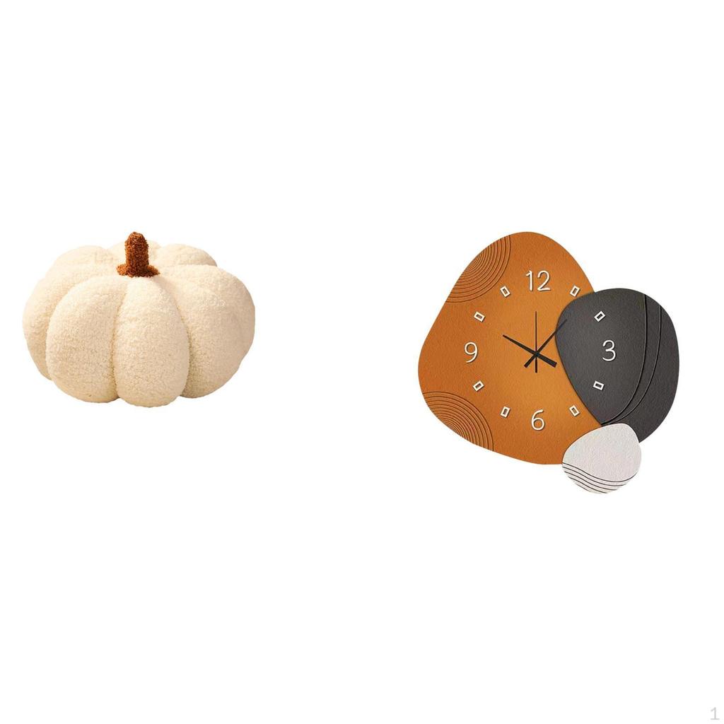 Enchanting Pumpkin Clock Artful Decorative Cushion And Wall Watch Ornament for Bedroom Sofa Gift