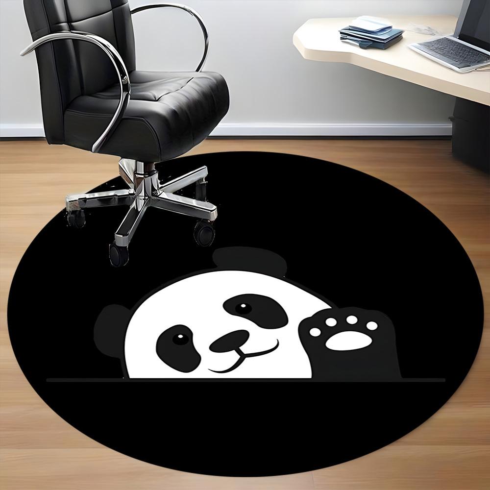 1pc Panda Paw Office Round Area Rug, Indoor Mat Suitable For Office, Under Office Chairs Bedroom Living Room Home Decor, Room Deco