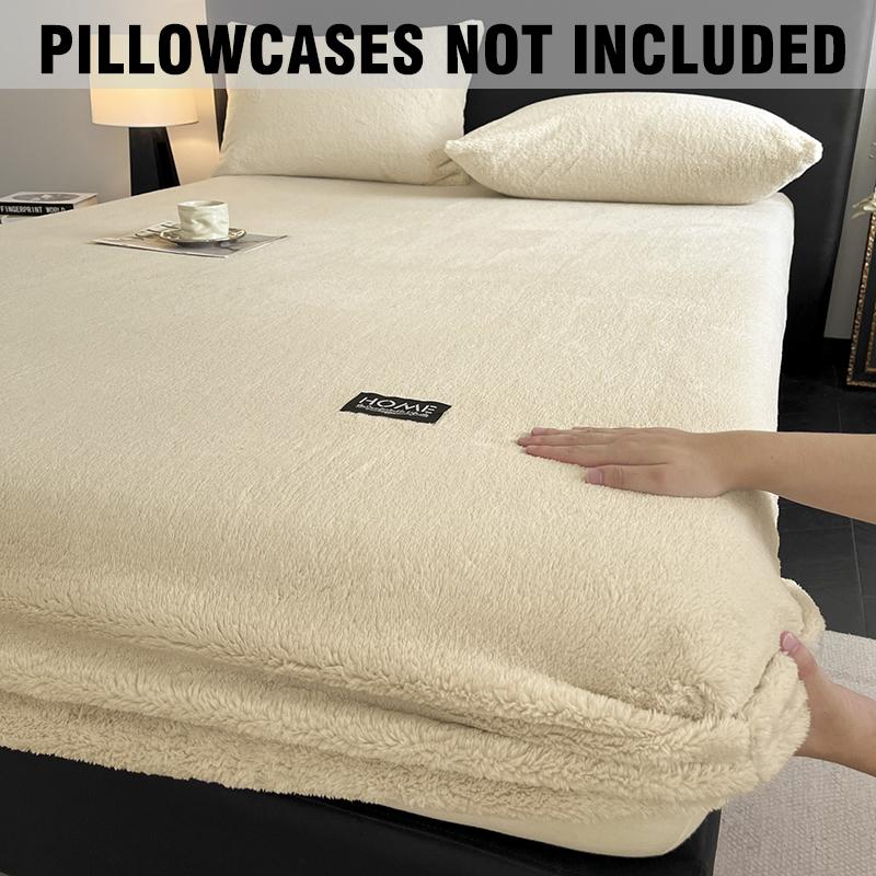 Coral Fleece Bed Cover Fitted Bed Sheets Soft Elastic Adjustable Bedspread Mattress Cover Protector Winter Keep Warm 1Pc