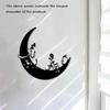 Arabic Metal Wall Art Black Islamic Calligraphy Crescent Sculpture Floral Motifs Painted Iron Decor Durable Indoor Outdoor