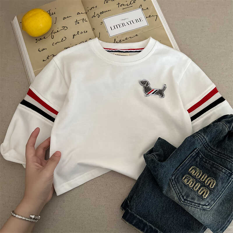 Kids Spring Autumn Long Sleeve Round Neck Cartoon Bear T Shirt for Boys and Girls