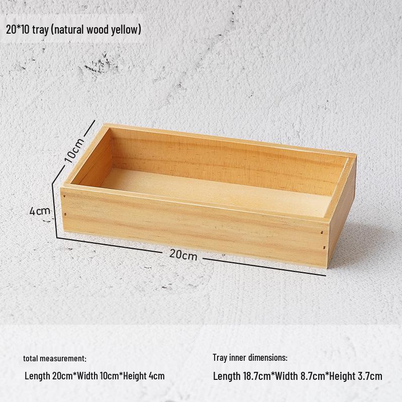 Retro Wooden Multi-Grid Desktop Storage Box and Display Tray