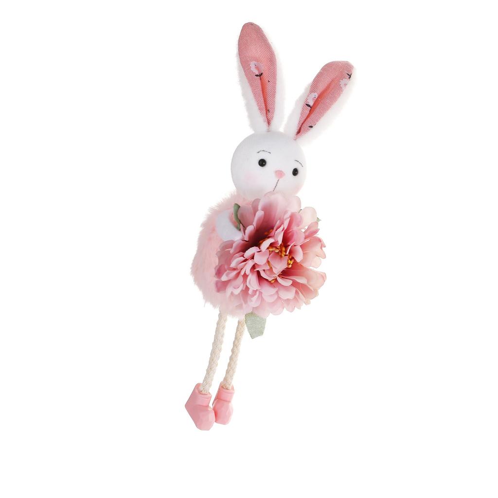 Colorful Rabbit Doll Decoration Polyester Plastic Rabbit Figurine Pendant for Door Window Balconies Indoor and Outdoor