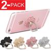 2-pack Universal 360 Rotating Finger Ring Stand Holder For Cell Phone With Elegant Flower Design And Premium Quality Materials