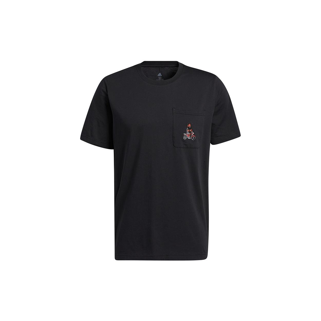 adidas Casual Sports Basketball Round Neck Short Sleeve Black Men s GP3428 S