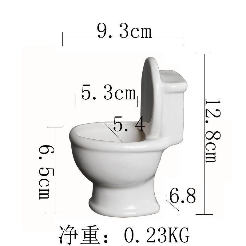 Creative Candle Container Empty Cup Support Wax Filling Ceramic Scented Candle Cup Diy Candle Holder New cartoon toilet white (candle not included