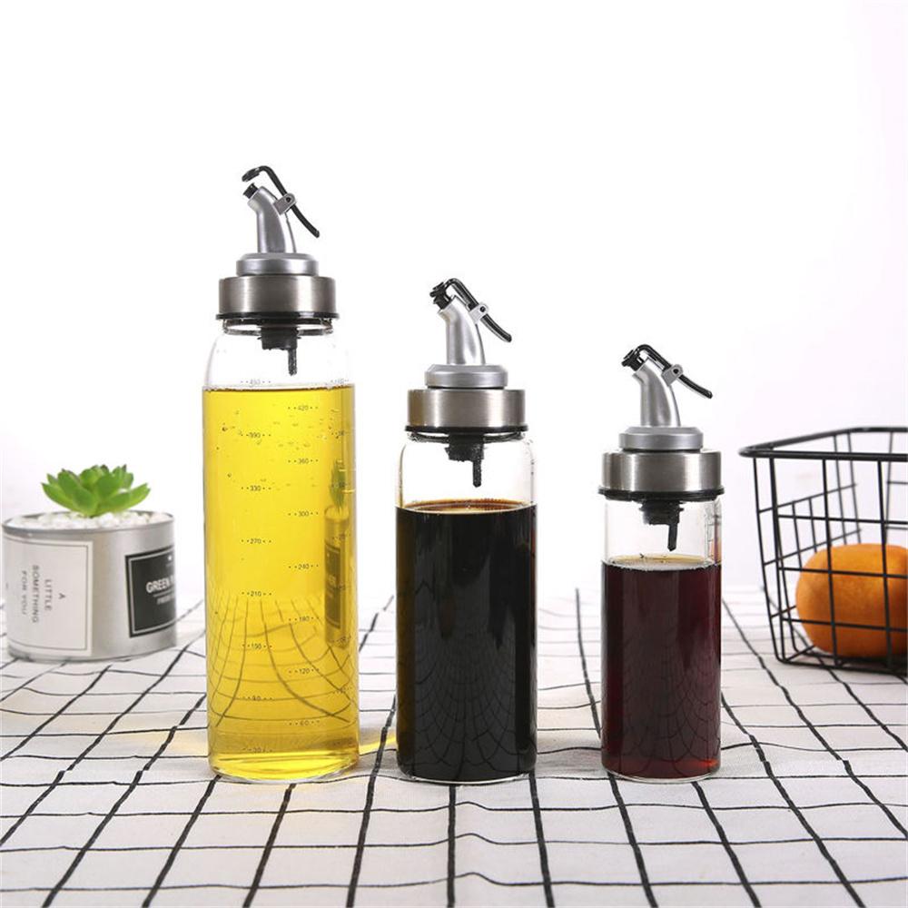 Oil Bottle 200/300/500ml High Borosilicate Glass Oil Dispenser With Scale Quantitative Sauce Vinegar Cooking Kitchen Supplies