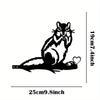 1pc Black Metal Squirrel Outdoor Yard Decor - Silhouette Animal for Garden, Tree Branch