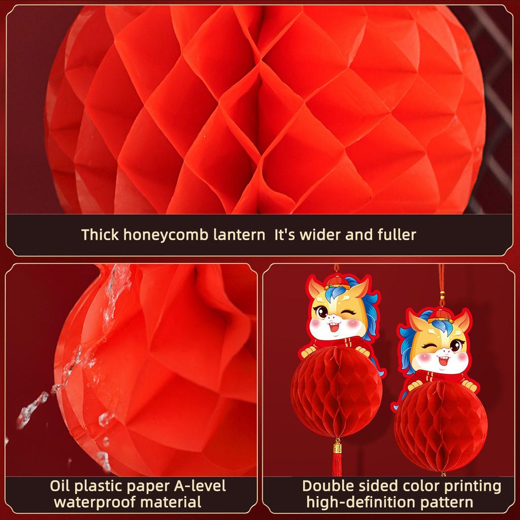 10/4pcs Red Lanterns Decoration Chinese New Year Hanging Ornaments Spring Festival Decoration Year of The Horse Accessories