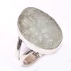 Natural Aquamarine Rough Gemstone 925 Solid Sterling Silver Gift Ring S.8 h9w98