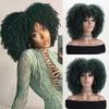 16 Zoll Afro Kinky Curly Synthetikhaar Gradient Lila Perücken mit Pony Weiche Flauschige Faser Perücken für Party Cosplay Tägliche Nutzung