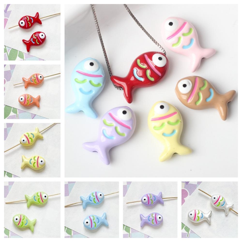 10pcs Handmade Craft Mini Fish Beads Cartoon Jewelry Making Material Bracelet Making Kit