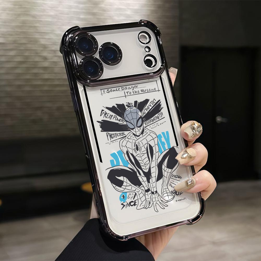 

Spiders Men Captain Lines Phone Case for Google Pixe 10 9 9A 8 8A 7 7A Pro XL 5G Anti-drop Transparent Soft Cover Google Pixel 9 Pro XL