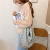 1 Homemade small fresh flower canvas bag student literary tote bag shoulder bag