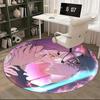 1pc Anime Design Round Carpet - Office Chair Pad, Chair Mat