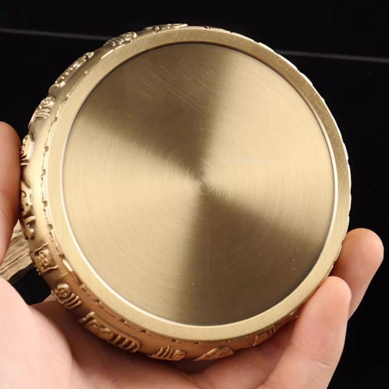 Pure Copper Burner Carving Relief Design Hundred Fu Temple Offering for Indoor Decoration Mosquito Repellent Incense Coil Censer