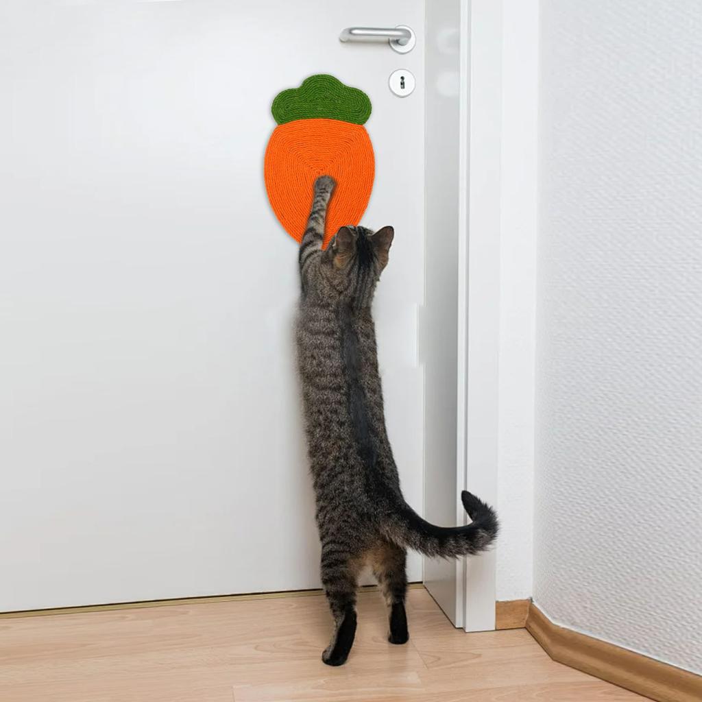 Cat Scratching Pad Jute Cute Look Space Saving Protect Furniture Suction Cup Cat Scratcher Mat for H