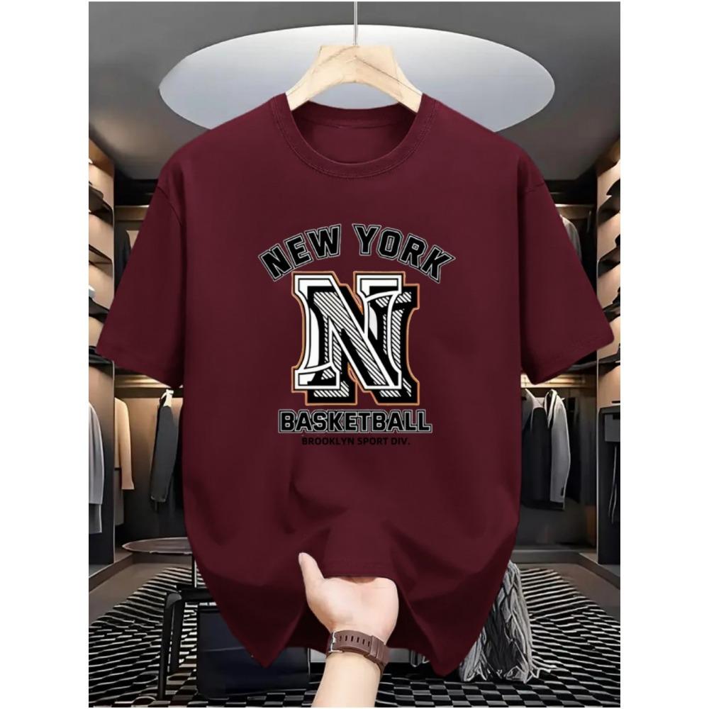 

Fashionable Summer Men s Letter Printed Comfortable and Breathable Round Neck T-shirt Outdoor Casual Top 6XL