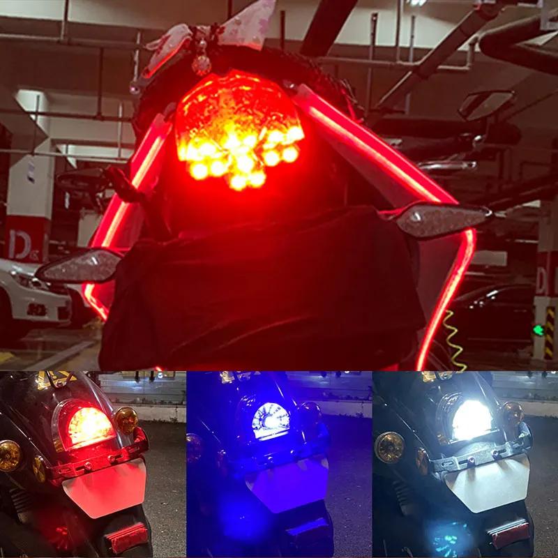 2pcs 1157 LED Strobe Motorcycle Tail Lights Flash 3030 30SMD Signal Blinker Stop Brake Light 12v Motorbike Light