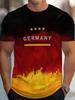 German Men'S T-Shirt - Round Neck Short Sleeve Design - with Letter Design - Casual German Team Style Top