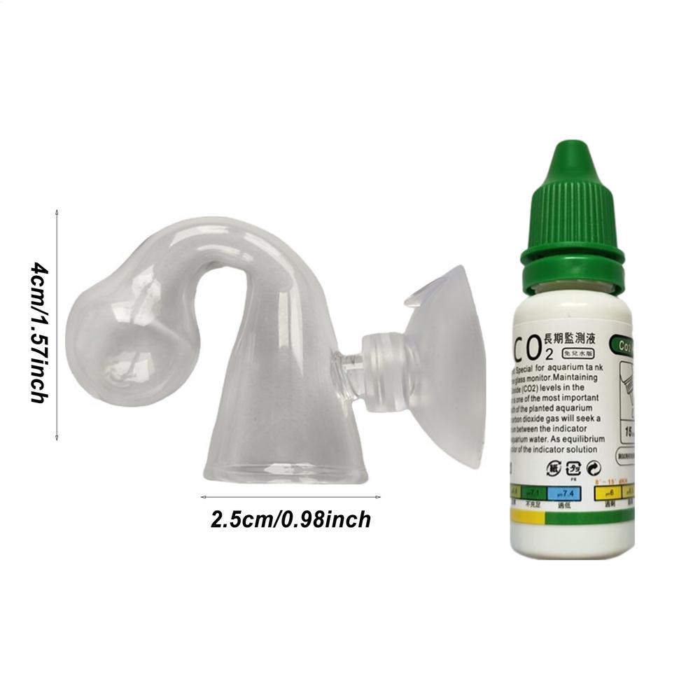 Aquarium CO2 Indicator Solution Monitor Plants Grass CO2 System Concentration Fish Tank Glass Liquid Tester Fluid Drops Checker