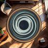 2D Canyon Gorge Round Rug Blue Water Pool Deep Valley Visual Illusion Area Rug Non-Slip Living Room Decorative Circle Carpet