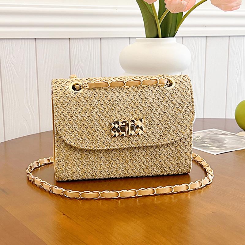 

Сумка Жіноча через плече 2024 Нова модна сумка через плече Модне плетіння Модна Модна жіноча сумка на ланцюжку Текстурована маленька квадратна сумка хакі